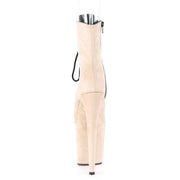 Pleaser FLAMINGO-1021FS Platform Ankle Boot (Beige Faux Suede/Beige Faux Suede)