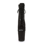 Pleaser FLAMINGO-1021FS Platform Ankle Boot (Black Faux Suede/Black Faux Suede)
