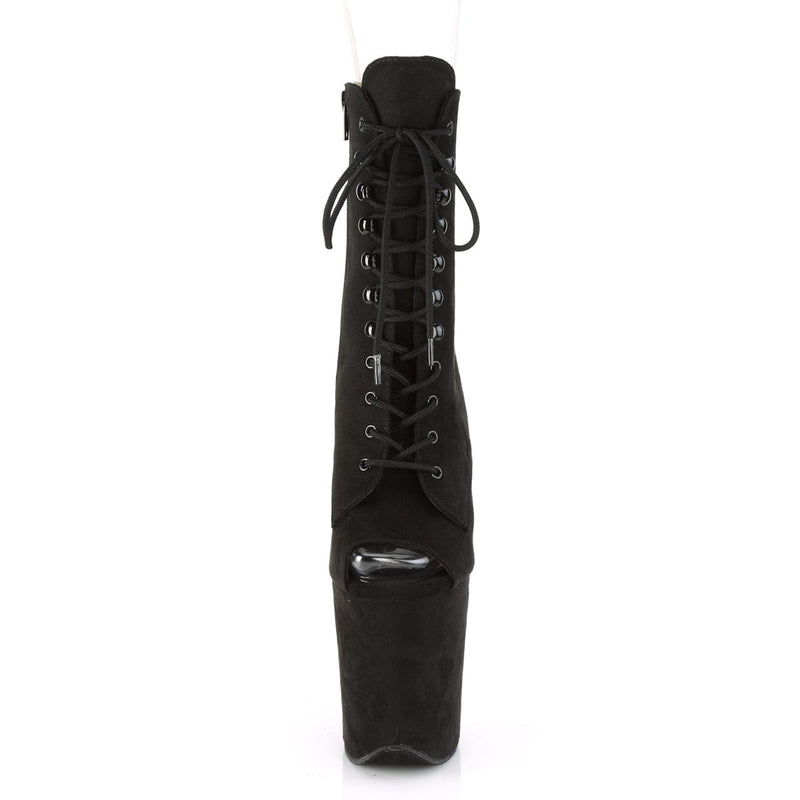 Pleaser FLAMINGO-1021FS Platform Ankle Boot (Black Faux Suede/Black Faux Suede)