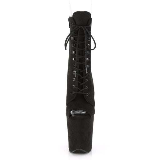 Pleaser FLAMINGO-1021FS Platform Ankle Boot (Black Faux Suede/Black Faux Suede)