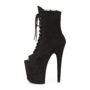 Pleaser FLAMINGO-1021FS Platform Ankle Boot (Black Faux Suede/Black Faux Suede)