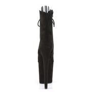 Pleaser FLAMINGO-1021FS Platform Ankle Boot (Black Faux Suede/Black Faux Suede)