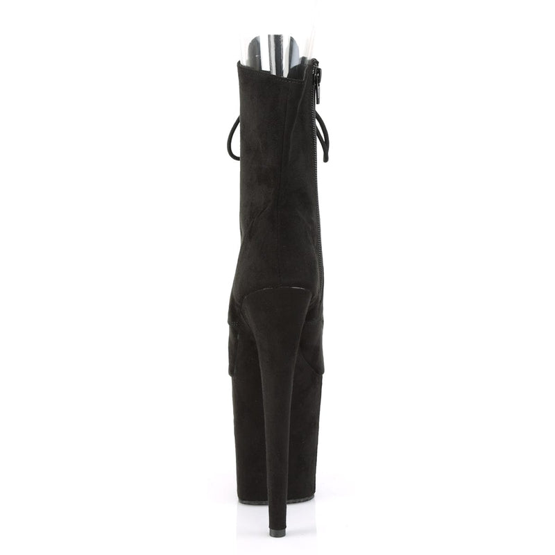 Pleaser FLAMINGO-1021FS Platform Ankle Boot (Black Faux Suede/Black Faux Suede)