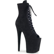 Pleaser FLAMINGO-1021FS Platform Ankle Boot (Black Faux Suede/Black Faux Suede)