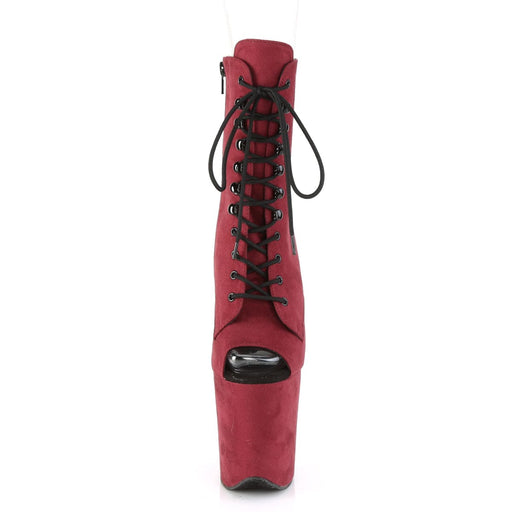 Pleaser FLAMINGO-1021FS Platform Ankle Boot (Burgundy Faux Suede/Burgundy Faux Suede)