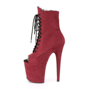 Pleaser FLAMINGO-1021FS Platform Ankle Boot (Burgundy Faux Suede/Burgundy Faux Suede)