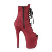 Pleaser FLAMINGO-1021FS Platform Ankle Boot (Burgundy Faux Suede/Burgundy Faux Suede)