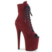 Pleaser FLAMINGO-1021FS Platform Ankle Boot (Burgundy Faux Suede/Burgundy Faux Suede)