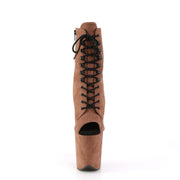 Pleaser FLAMINGO-1021FS Platform Ankle Boot (Caramel Faux Suede/Caramel Faux Suede)
