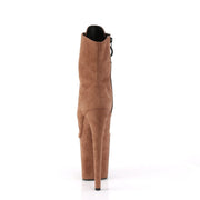 Pleaser FLAMINGO-1021FS Platform Ankle Boot (Caramel Faux Suede/Caramel Faux Suede)