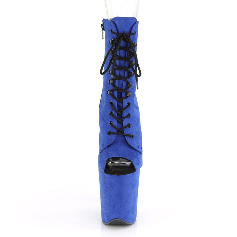 Pleaser FLAMINGO-1021FS Platform Ankle Boot (Royal Blue Faux Suede/Royal Blue Faux Suede)