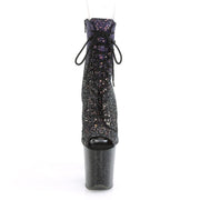 Pleaser FLAMINGO-1021OMBG Platform Ankle Boot (Purple Multi Glitter/Black)