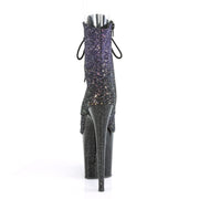 Pleaser FLAMINGO-1021OMBG Platform Ankle Boot (Purple Multi Glitter/Black)