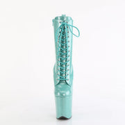 Pleaser FLAMINGO-1040GP Platform Ankle Boot (Aqua Glitter Patent/M)