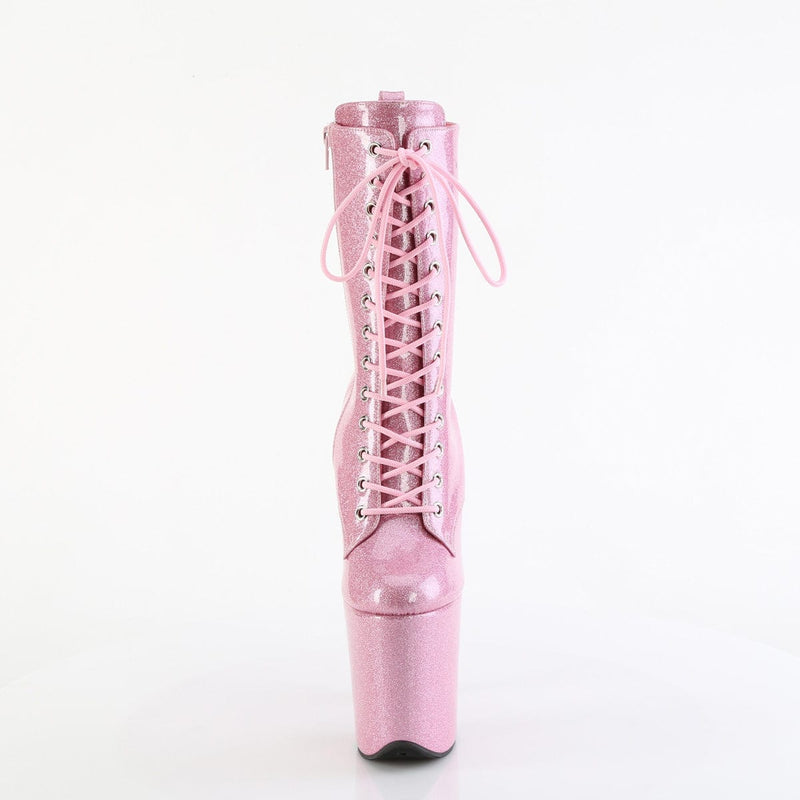 Pleaser FLAMINGO-1040GP Platform Ankle Boot (Baby Pink Glitter Patent/M)