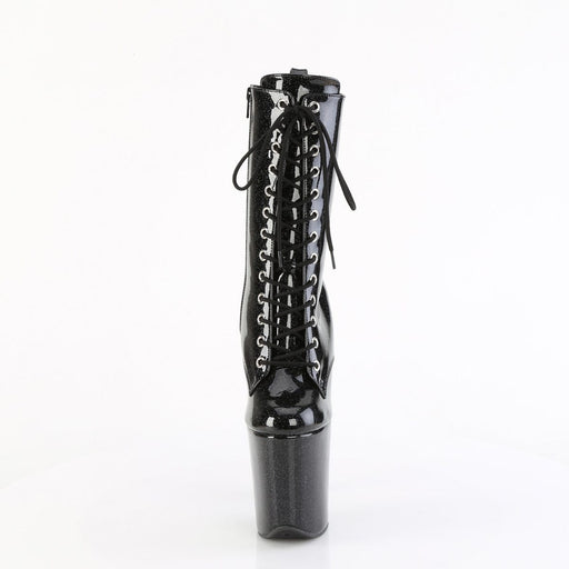 Pleaser FLAMINGO-1040GP Platform Ankle Boot (Black Glitter Patent/M)