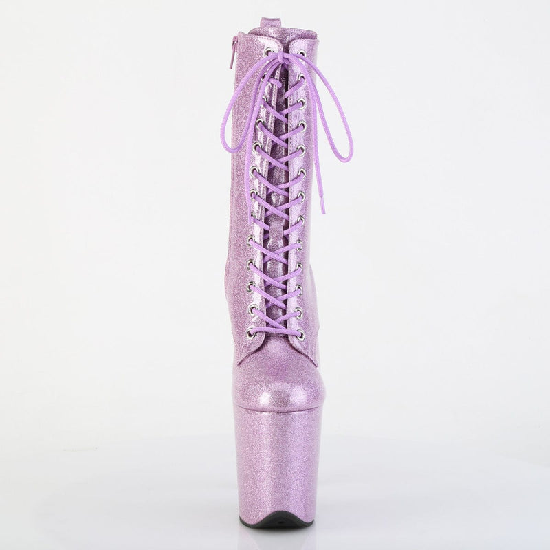 Pleaser FLAMINGO-1040GP Platform Ankle Boot (Lilac Glitter Patent/M)