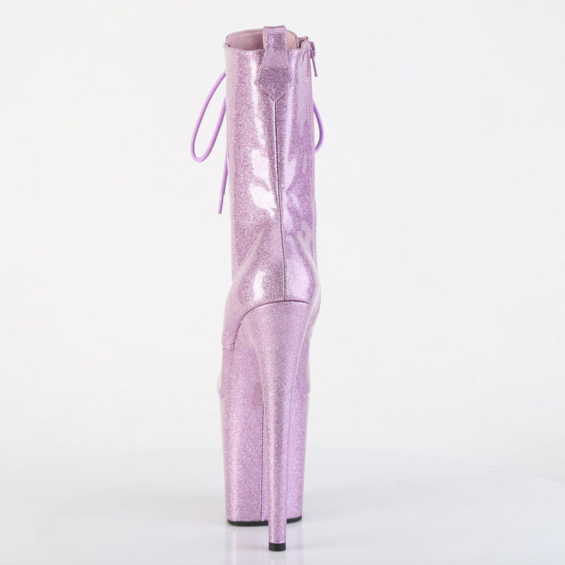 Pleaser FLAMINGO-1040GP Platform Ankle Boot (Lilac Glitter Patent/M)