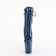 Pleaser FLAMINGO-1040GP Platform Ankle Boot (Navy Blue Glitter Patent/M)