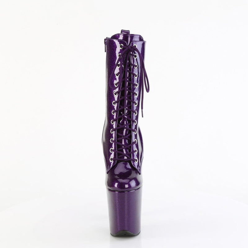 Pleaser FLAMINGO-1040GP Platform Ankle Boot (Purple Glitter Patent/M)