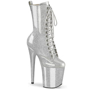 Pleaser FLAMINGO-1040GP Platform Ankle Boot (Silver Glitter Patent/M)