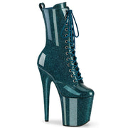 Pleaser FLAMINGO-1040GP Platform Ankle Boot (Teal Glitter Patent/M)
