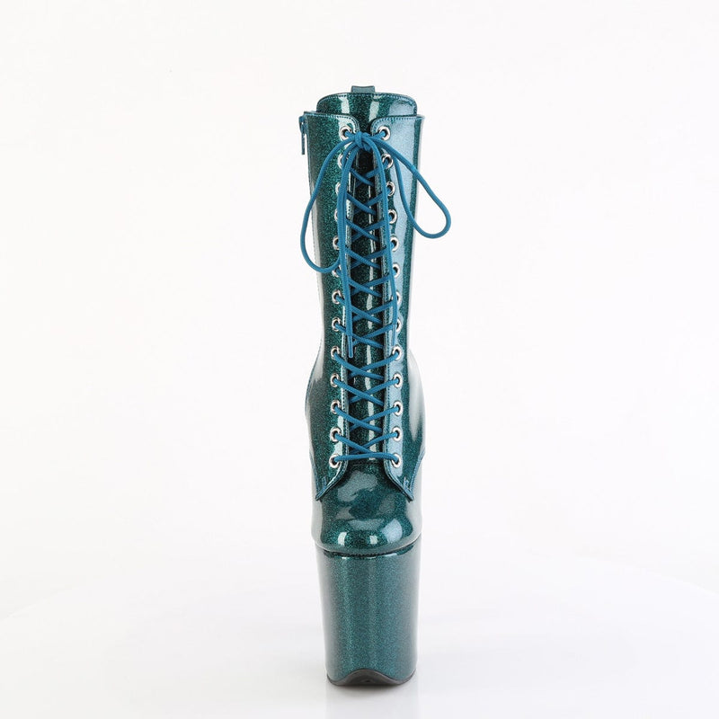 Pleaser FLAMINGO-1040GP Platform Ankle Boot (Teal Glitter Patent/M)
