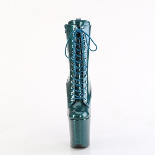 Pleaser FLAMINGO-1040GP Platform Ankle Boot (Teal Glitter Patent/M)