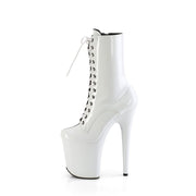 Pleaser FLAMINGO-1040TT Platform Ankle Boot (Black-White Patent/Black-White)