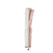 Pleaser FLAMINGO-1040TT Platform Ankle Boot (Blush-White Patent/Blush-White)