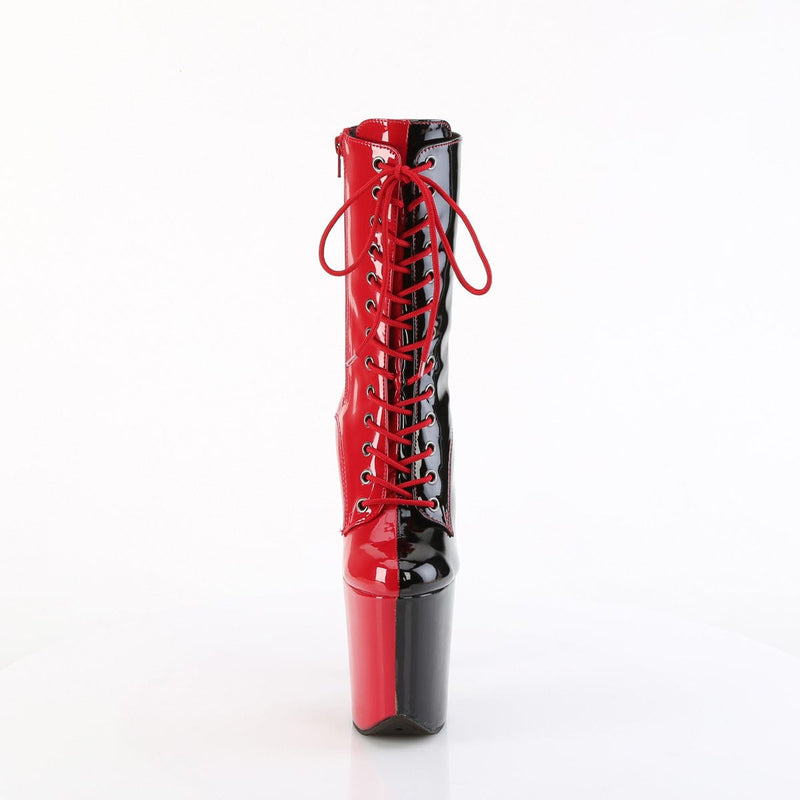 Pleaser FLAMINGO-1040TT Platform Ankle Boot (Red-Black Patent/Red-Black)