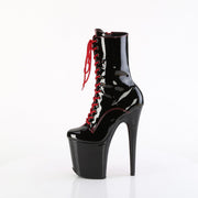 Pleaser FLAMINGO-1040TT Platform Ankle Boot (Red-Black Patent/Red-Black)