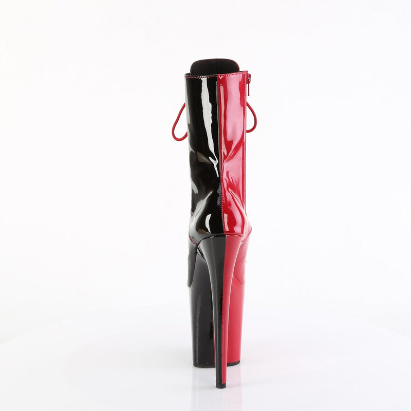 Pleaser FLAMINGO-1040TT Platform Ankle Boot (Red-Black Patent/Red-Black)