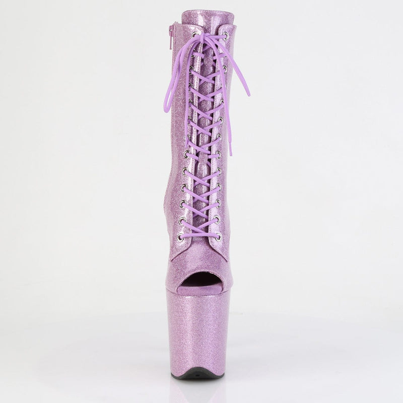 Pleaser FLAMINGO-1041GP Platform Ankle Boot (Lilac Glitter Patent/M)