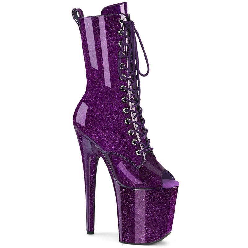 Pleaser FLAMINGO-1041GP Platform Ankle Boot (Purple Glitter Patent/M)