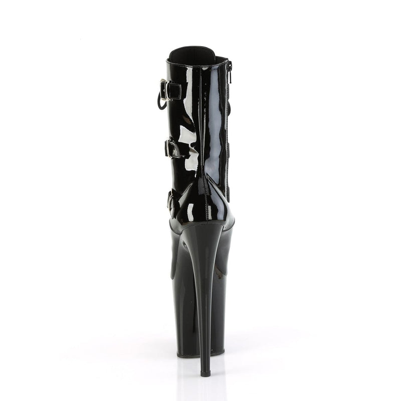 Pleaser FLAMINGO-1043 Platform Ankle Boot (Black Patent/Black)