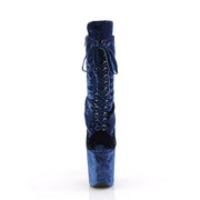 Pleaser FLAMINGO-1045VEL Platform Ankle Boot (Navy Blue Velvet/Navy Blue Velvet)