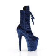 Pleaser FLAMINGO-1045VEL Platform Ankle Boot (Navy Blue Velvet/Navy Blue Velvet)