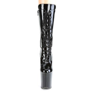 Pleaser FLAMINGO-1050 Platform Mid-Calf Boot (Black Patent/Black)