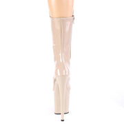 Pleaser FLAMINGO-1050 Platform Mid-Calf Boot (Nude Patent/Nude)