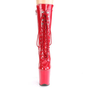 Pleaser FLAMINGO-1050 Platform Mid-Calf Boot (Red Patent/Red)