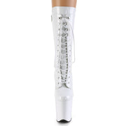 Pleaser FLAMINGO-1050 Platform Mid-Calf Boot (White Patent/White)
