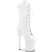 Pleaser FLAMINGO-1050 Platform Mid-Calf Boot (White Patent/White)