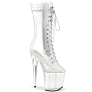 Pleaser FLAMINGO-1050C Platform Mid-Calf Boot (Clear/Clear)