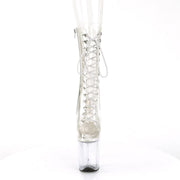 Pleaser FLAMINGO-1050C Platform Mid-Calf Boot (Clear/Clear)