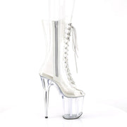 Pleaser FLAMINGO-1050C Platform Mid-Calf Boot (Clear/Clear)