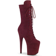 Pleaser FLAMINGO-1050FS Platform Mid-Calf Boot (Burgundy Faux Suede/Burgundy Faux Suede)