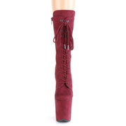 Pleaser FLAMINGO-1050FS Platform Mid-Calf Boot (Burgundy Faux Suede/Burgundy Faux Suede)