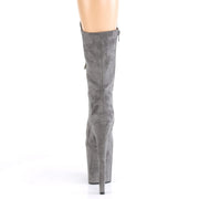 Pleaser FLAMINGO-1050FS Platform Mid-Calf Boot (Grey Faux Suede/Grey Faux Suede)