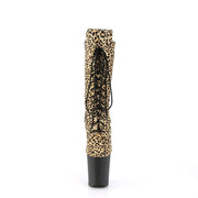 Pleaser FLAMINGO-1050LP Platform Mid-Calf Boot (Leopard Print Pony Hair/Black Matte)